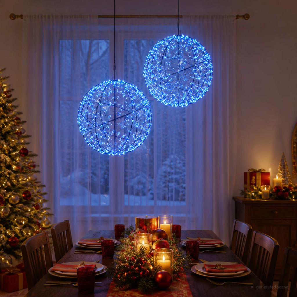 Karácsonyi csúcsdísz világítás 2 db 1500 LED Kék