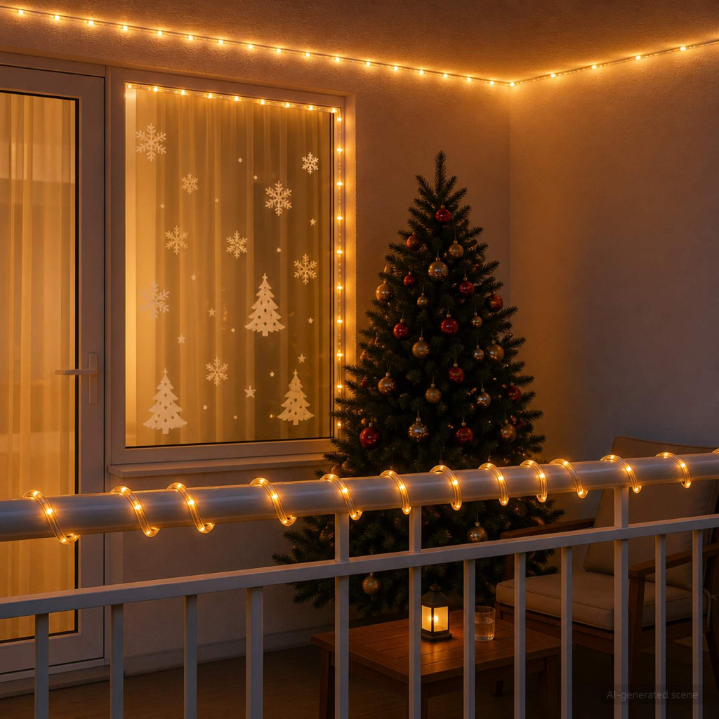 Karácsonyi LED fénykábel 1200 LED Sárga 50 m