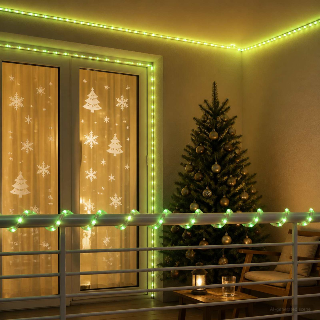 Karácsonyi LED fénykábel 120 LED Zöld 5 m