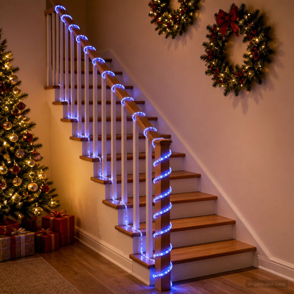 Karácsonyi LED fénykábel 1200 LED Kék 50 m