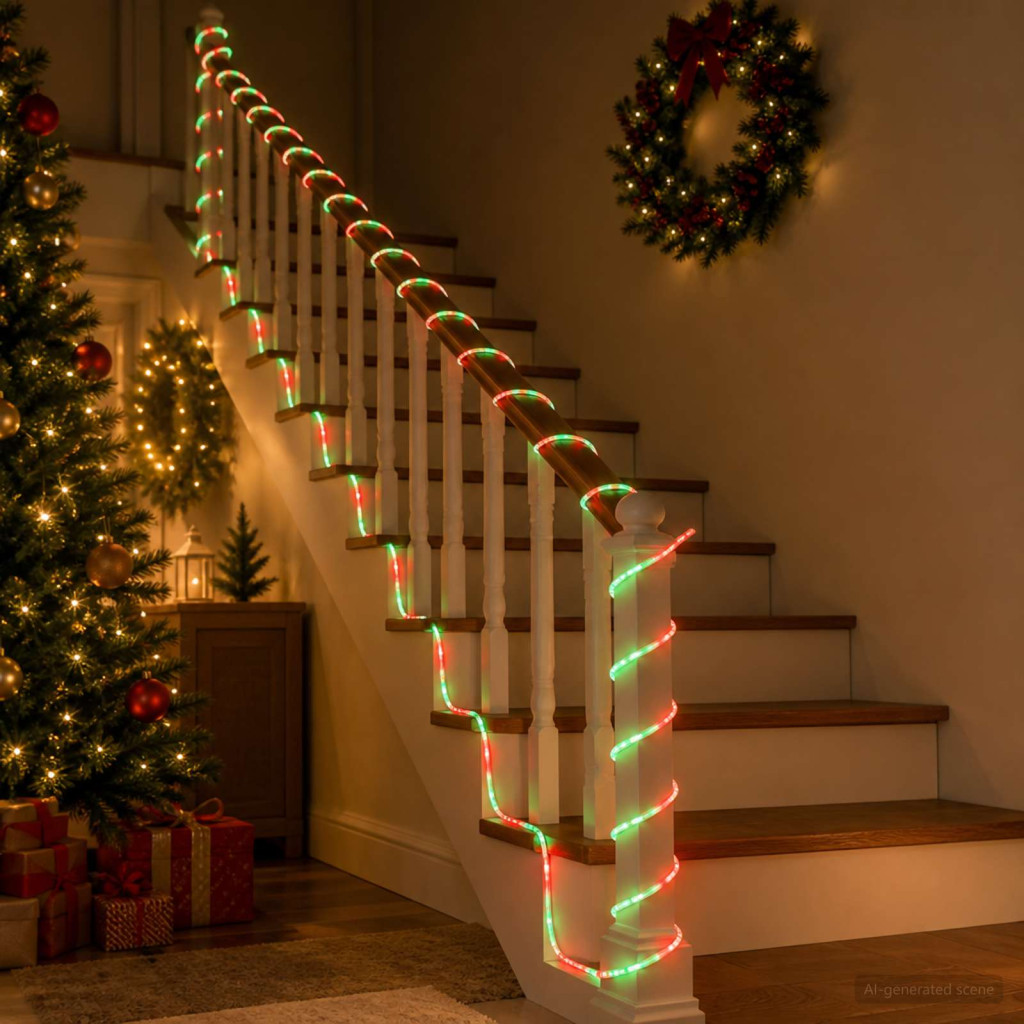 Karácsonyi LED fénykábel 120 LED Piros, Zöld 5 m