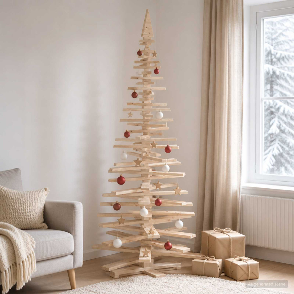 Fából készült Karácsonyfa KOTKA 240 cm Tömör Fenyőfa