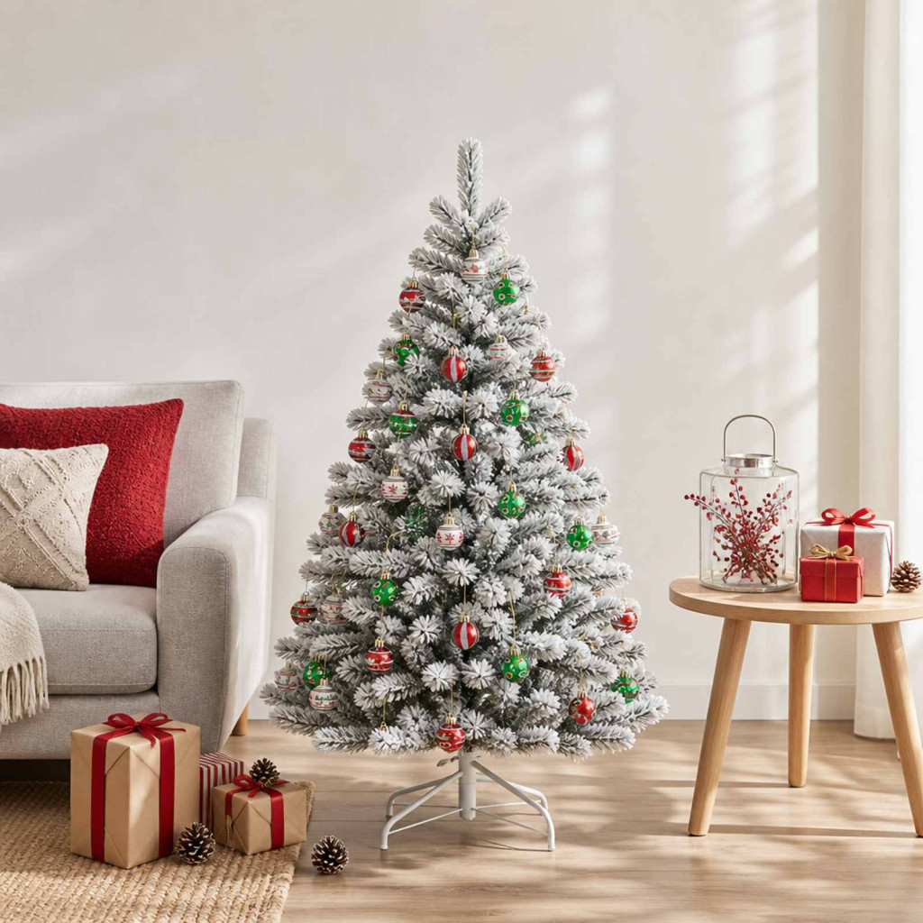 Karácsonyi gömbdíszkészlet 72 db piros, fehér és zöld ø 3 cm