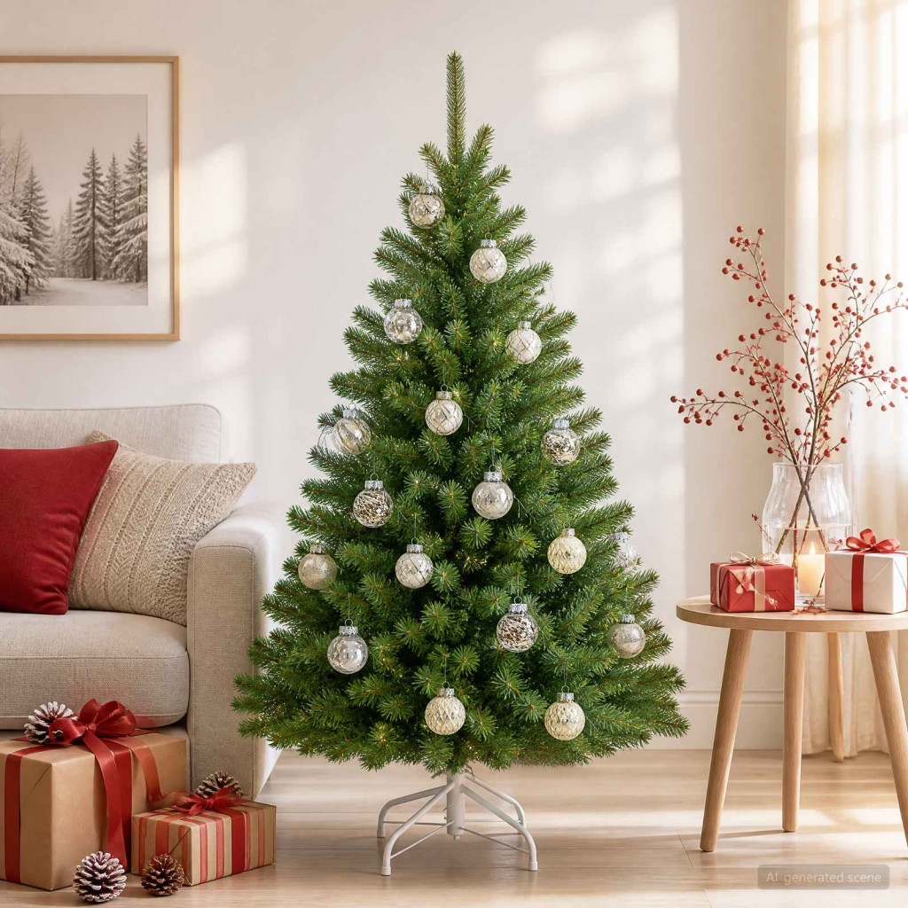 Karácsonyi gömbdíszkészlet 30 db pezsgőszín ø 6 cm PET