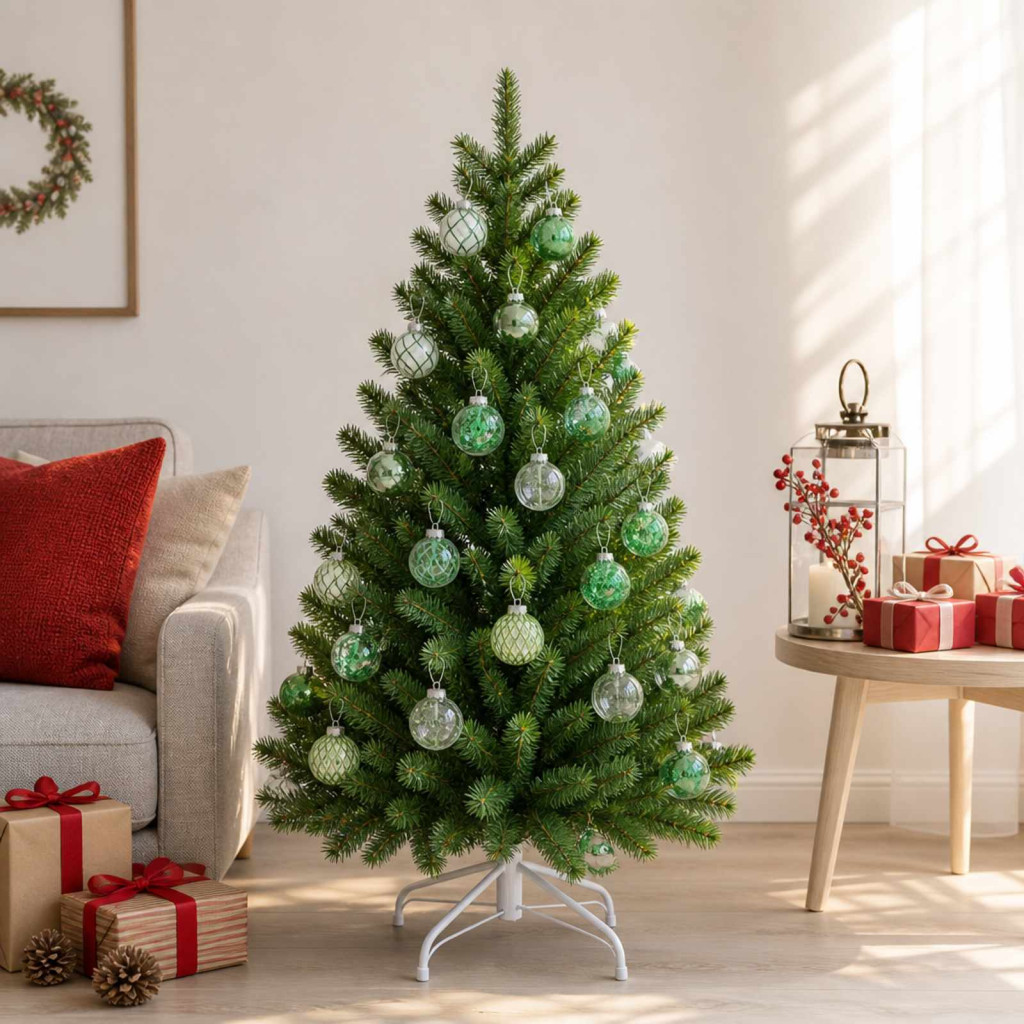Karácsonyi gömbdíszkészlet 30 db zöld ø 6 cm PET