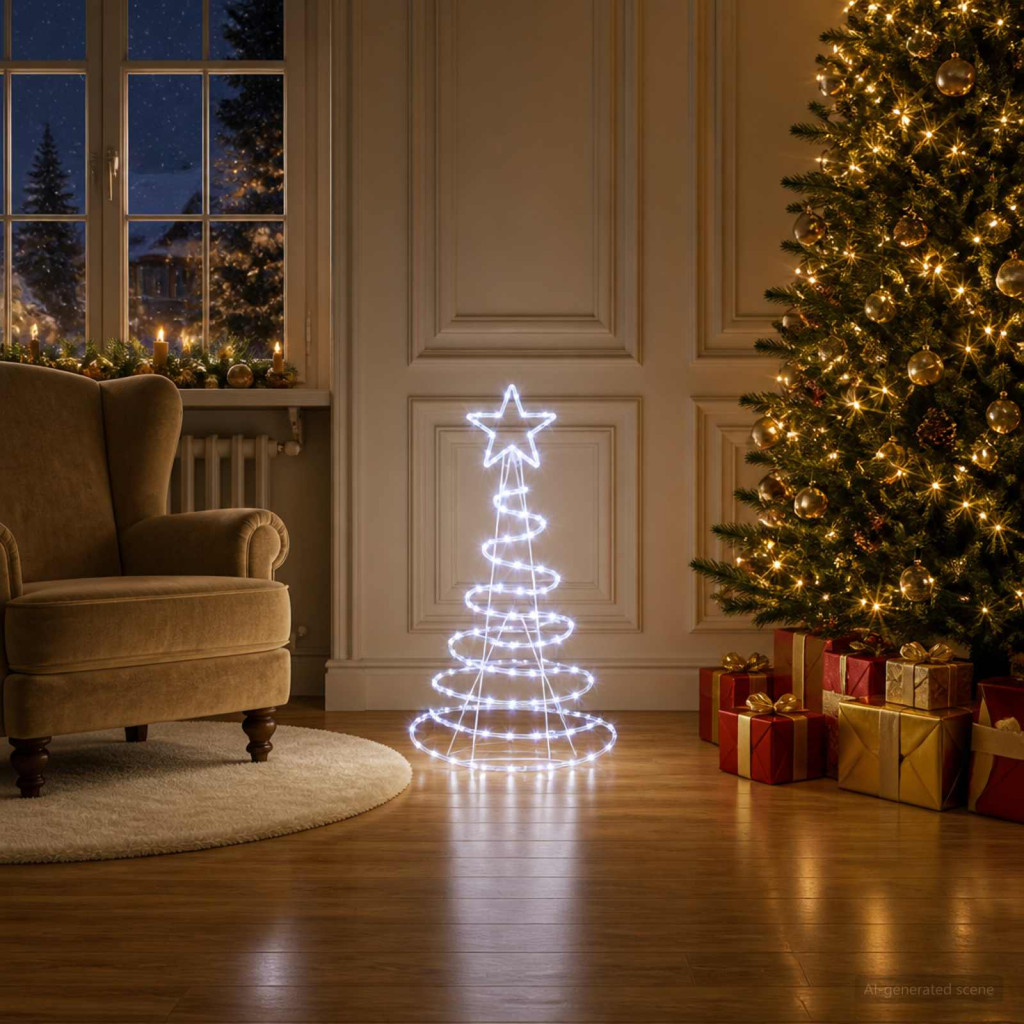 LED-es karácsonyfa-sziluett LOVIISA 100 LED Hideg fehér