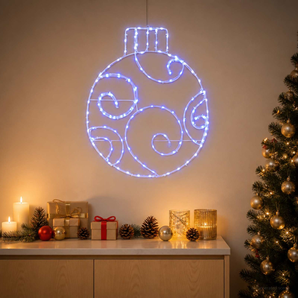 LED-es világító karácsonyi gömb LOVIISA 160 LED Kék 55 x 65 cm
