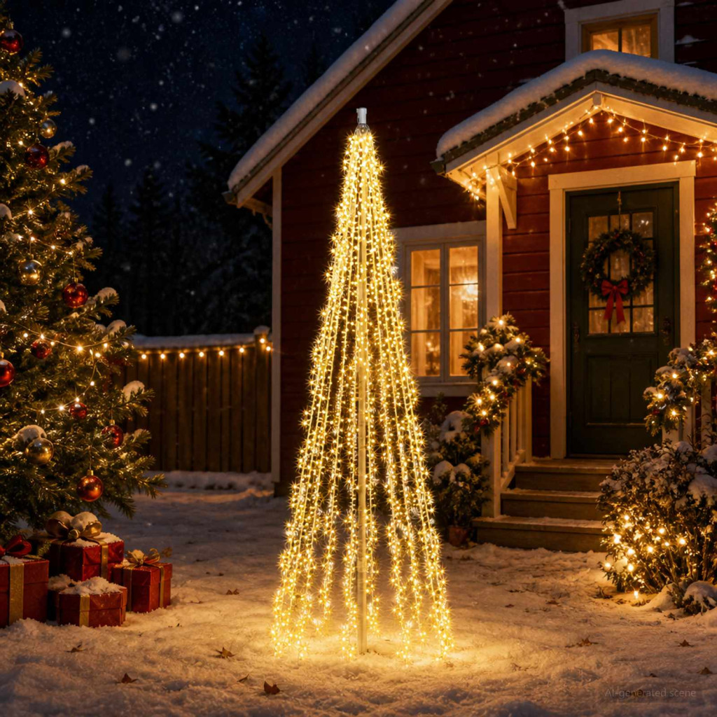 Karácsonyfavilágítás 10 LED-del 1550 LED Meleg fehér