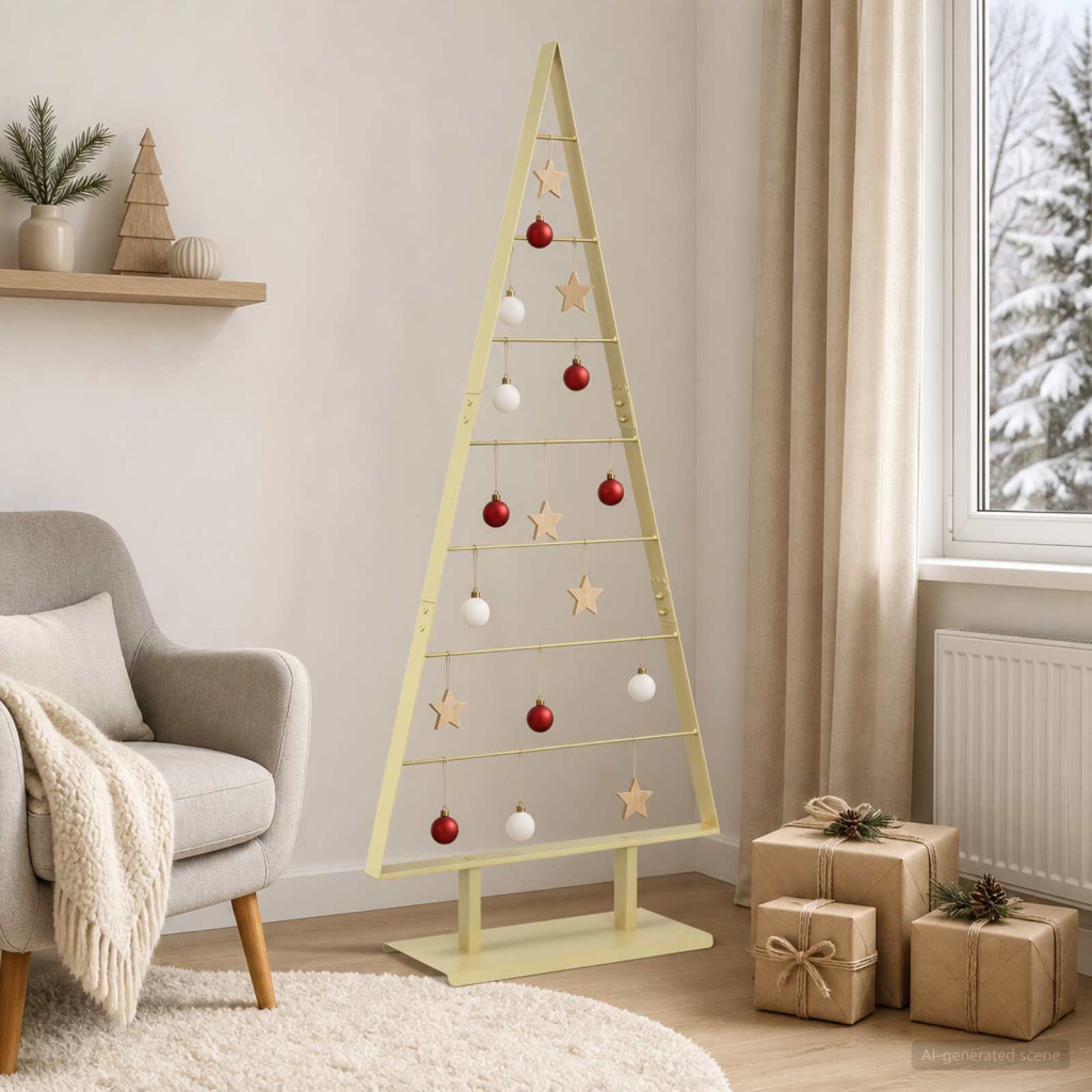 Fém karácsonyfa KUOPIO 150 cm Acél Arany