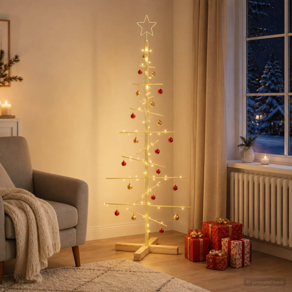Fém karácsonyfa KUOPIO 120 cm Acél Arany