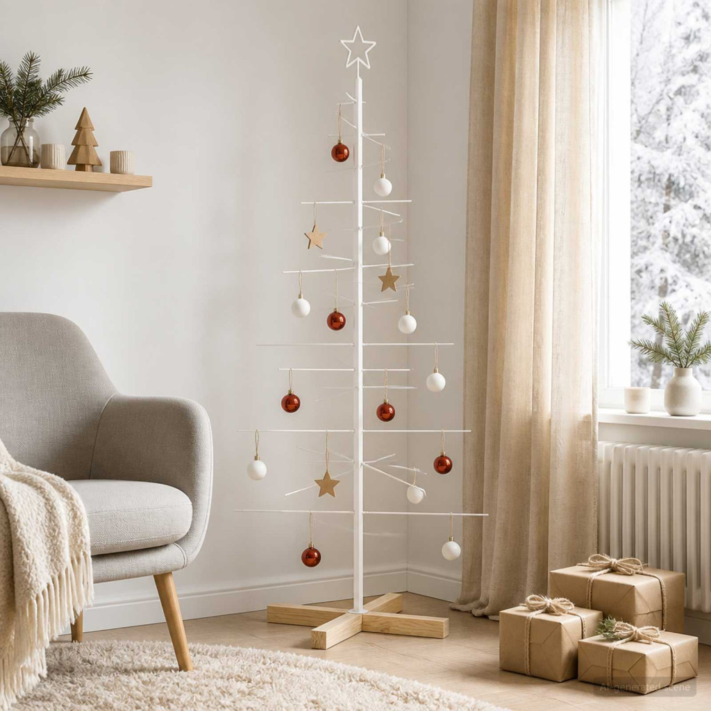 Fém karácsonyfa KUOPIO 150 cm Acél Fehér