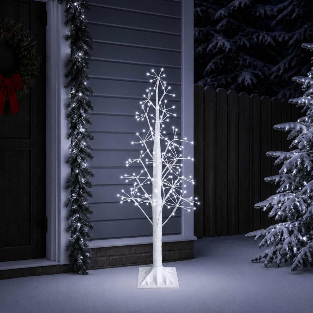 LED-es karácsonyi csillagdekoráció, 17 × 17 × 150 cm, fehér, 304 LED, hideg fehér