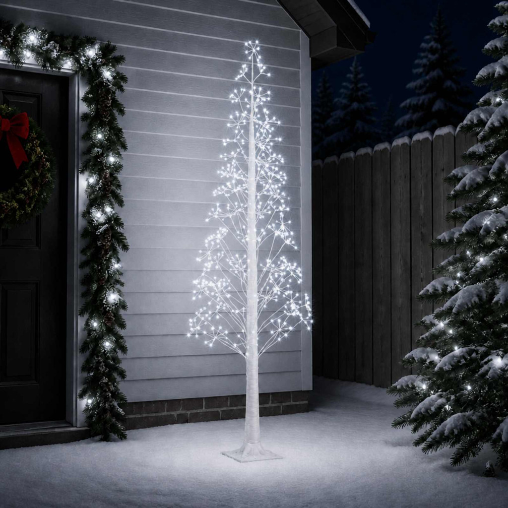 LED-es karácsonyi csillagdekoráció, 25 × 25 × 240 cm, fehér, 688 LED, hideg fehér