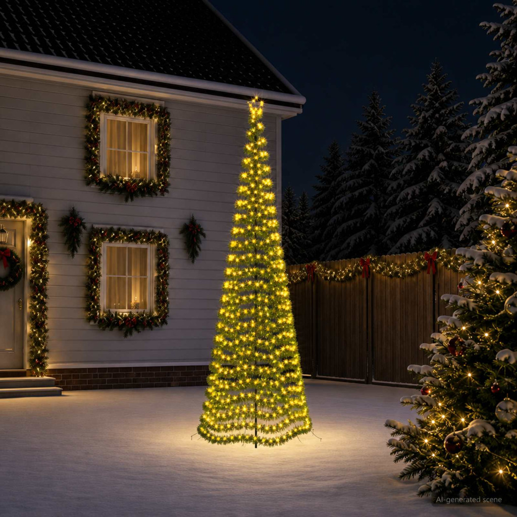 LED-es csillogó karácsonyfa földnyárssal EKENAS 400 cm 588 LED