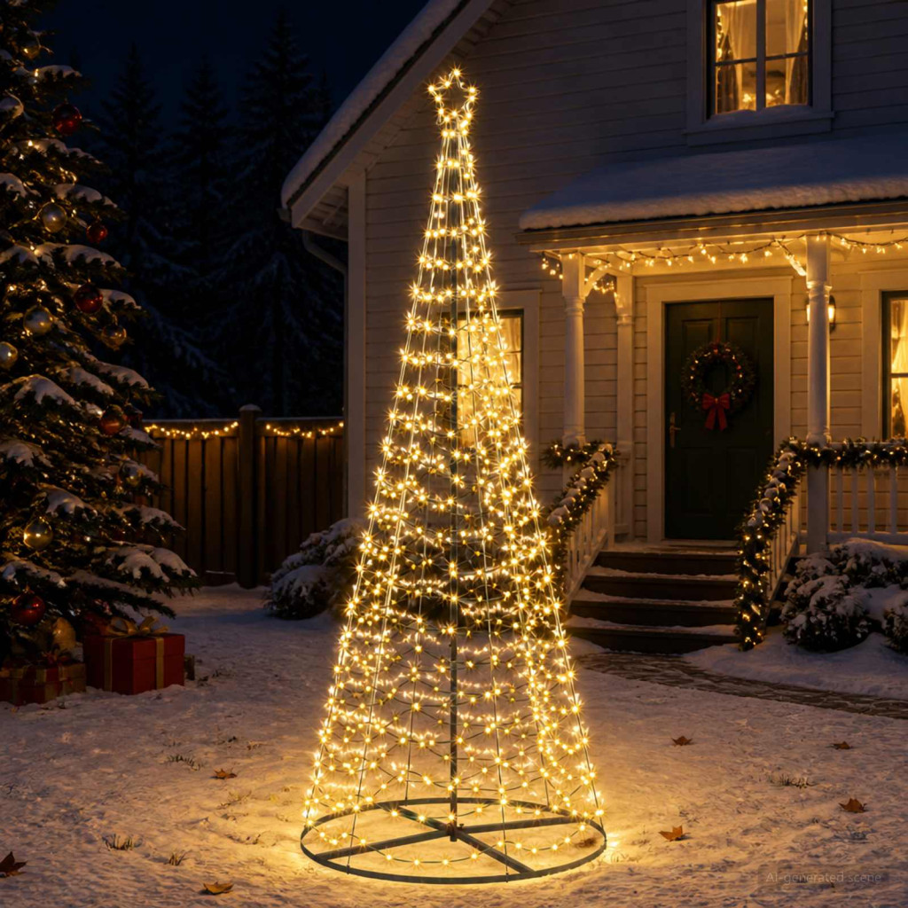 LED spirál karácsonyfa talppal EKENAS 250 cm 370 LED