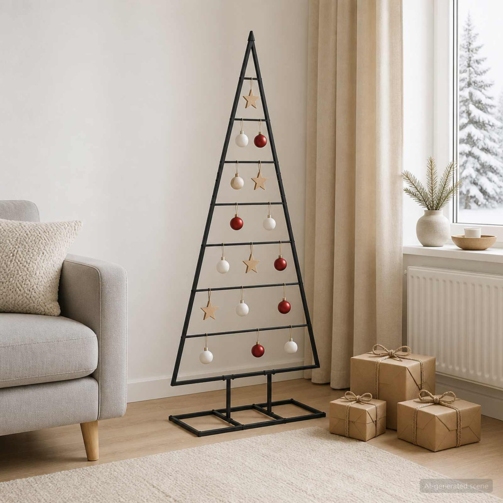 Fém karácsonyfa KUOPIO 150 cm Fém Fekete