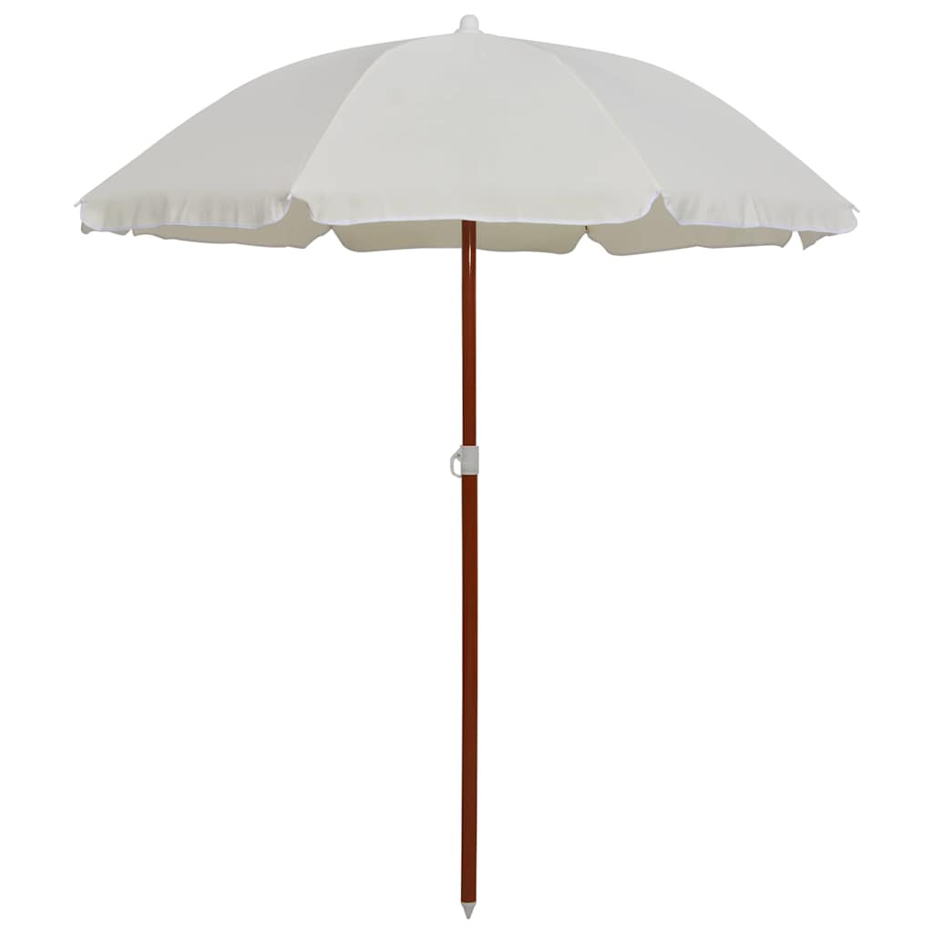 Homokszínű napernyő acélrúddal 180 cm