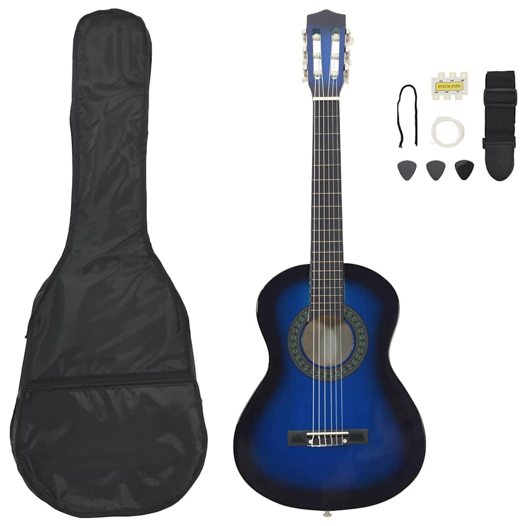 8 darabos kék klasszikus gitárszett kezdőknek 1/2 34