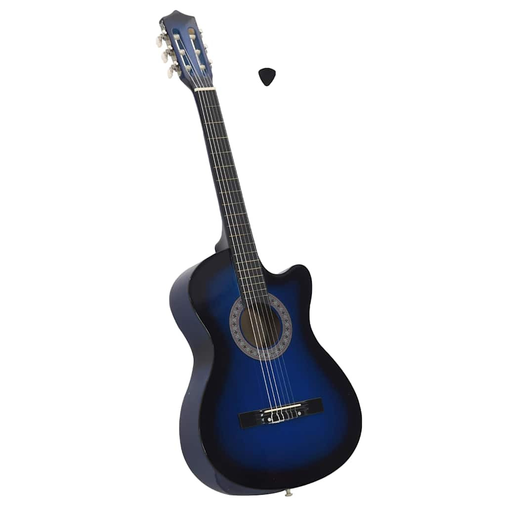 Kék árnyékos 6 húros klasszikus western cutaway gitár 38