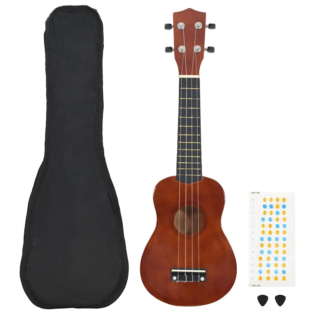 Természetes szoprán ukulele készlet táskával gyerekeknek 21