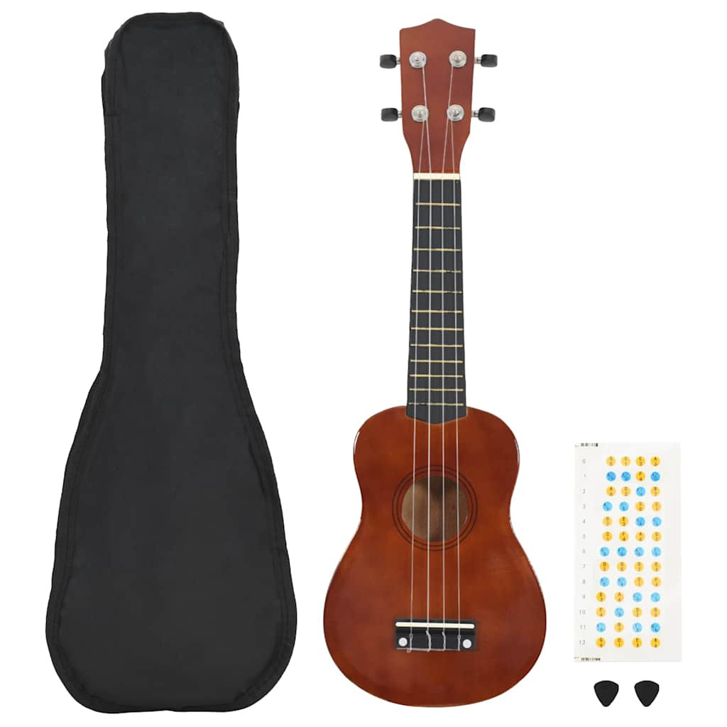 Természetes szoprán ukulele készlet táskával gyerekeknek 23