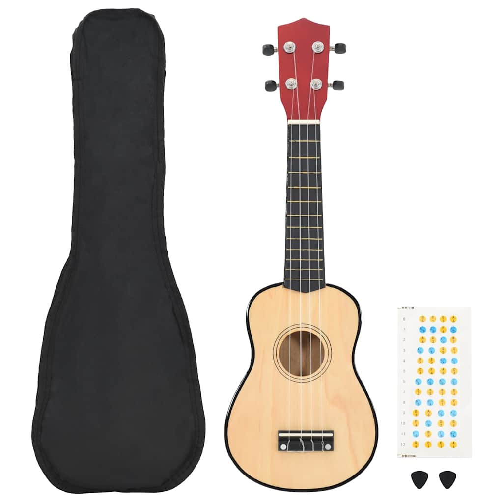 Természetes szoprán ukulele készlet táskával gyerekeknek 23