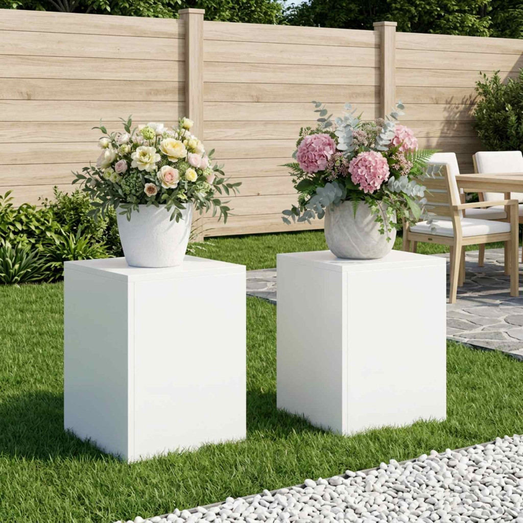 Növényállvány 2 pcs Fehér 30 x 30 x 40 cm Acél