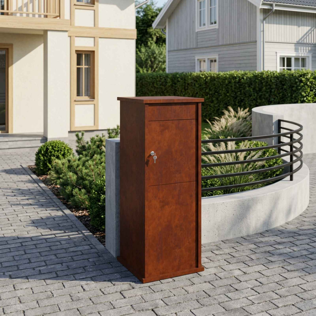 Postaláda Rozsdás 40 x 40 x 100 cm Időjárásálló Acél
