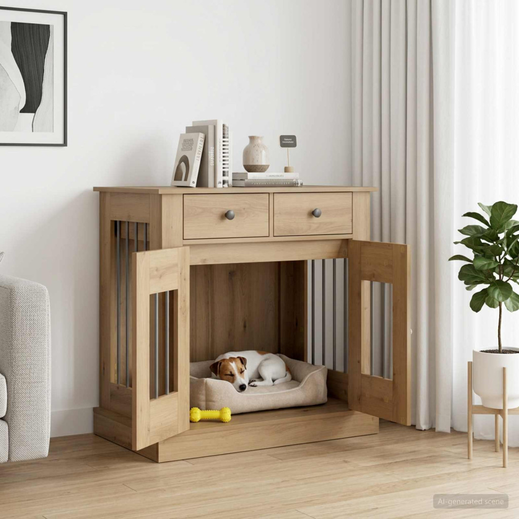 Kutya ketrec bútor Kézműves Tölgy 80 x 47,5 x 80 cm Szerelt Fa