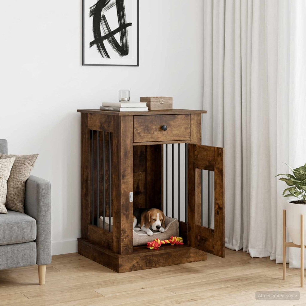 Kutya ketrec bútor Füstös Tölgy 50 x 47,5 x 80 cm Szerelt Fa