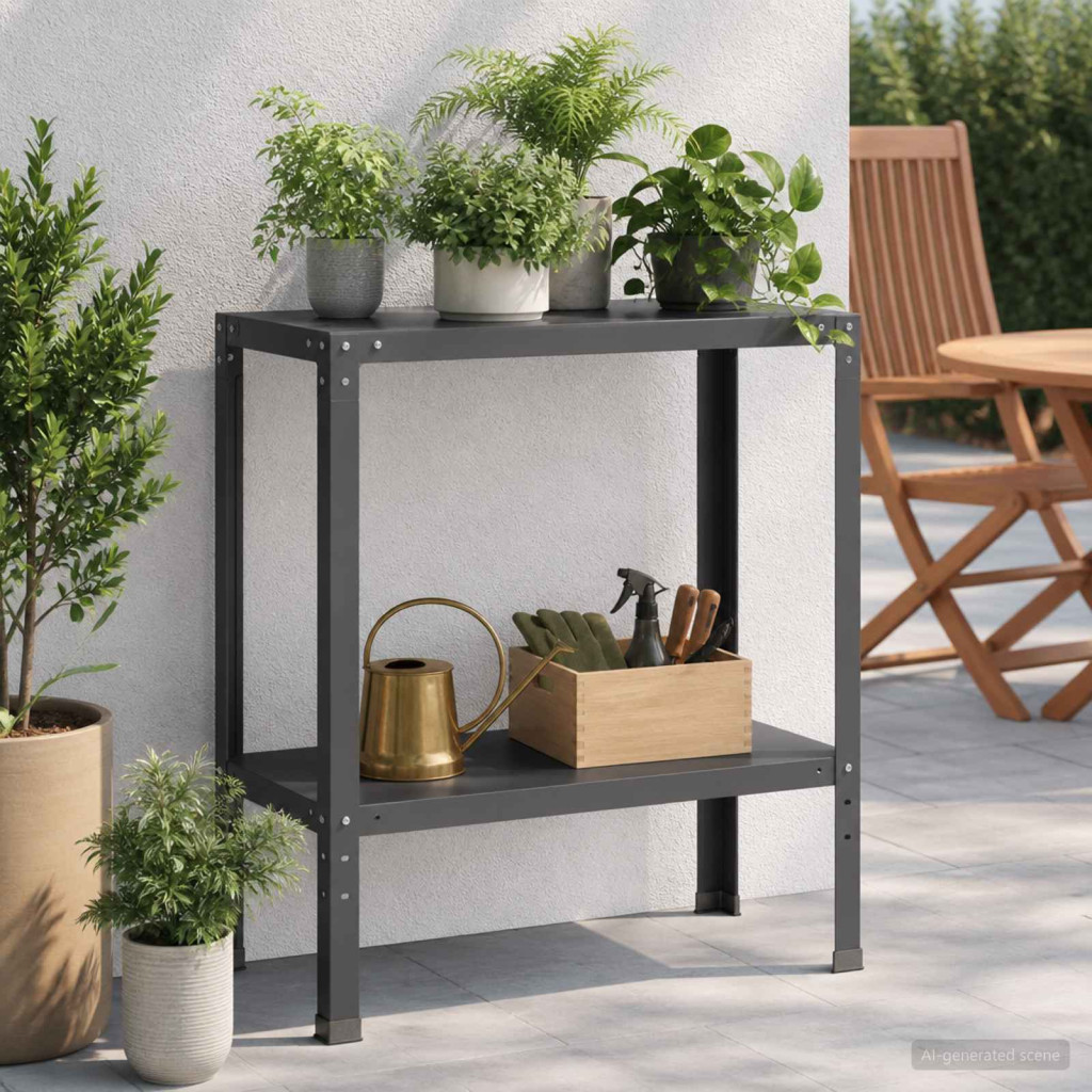 Ültetőasztal 100 x 40 x 80 cm Porszórt acél Fekete
