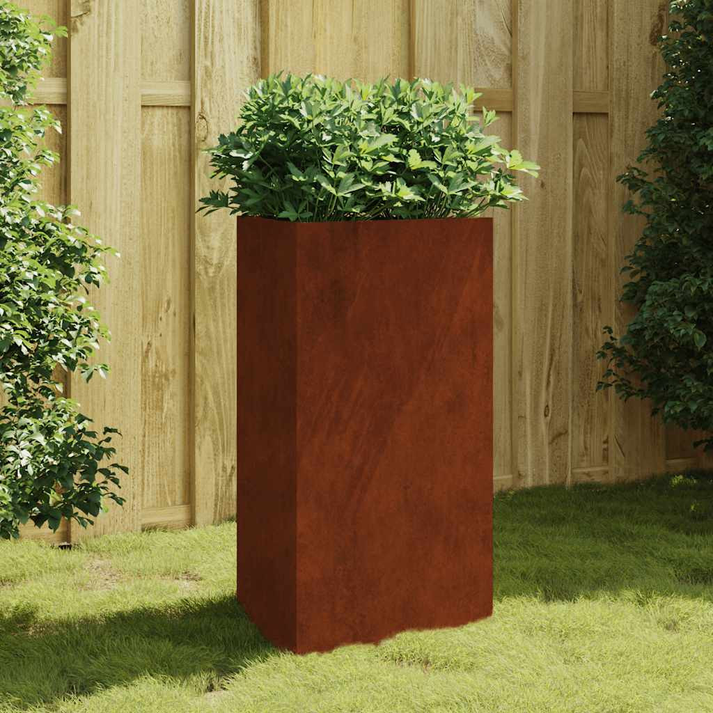 Kerti ültetőláda, corten acél, 50 × 43 × 75 cm, rozsda