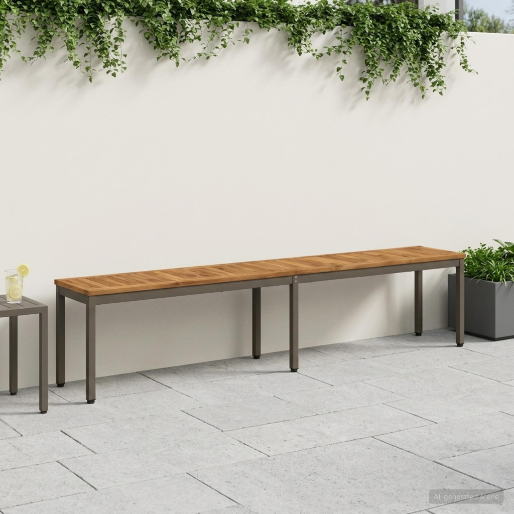 Kerti pad 201 x 35 x 45 cm Tömör Akácfa Természetes és Kávé