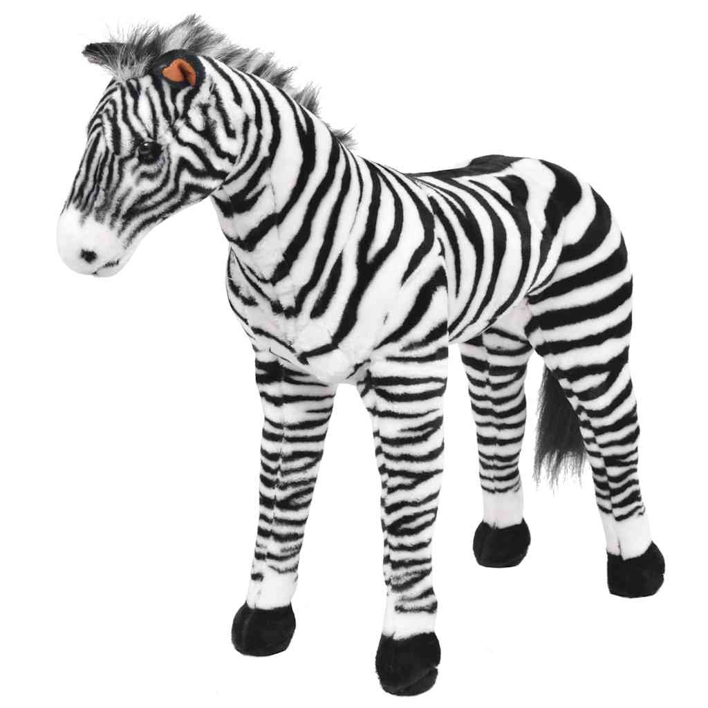 Fekete-fehér álló zebra plüssjáték XXL
