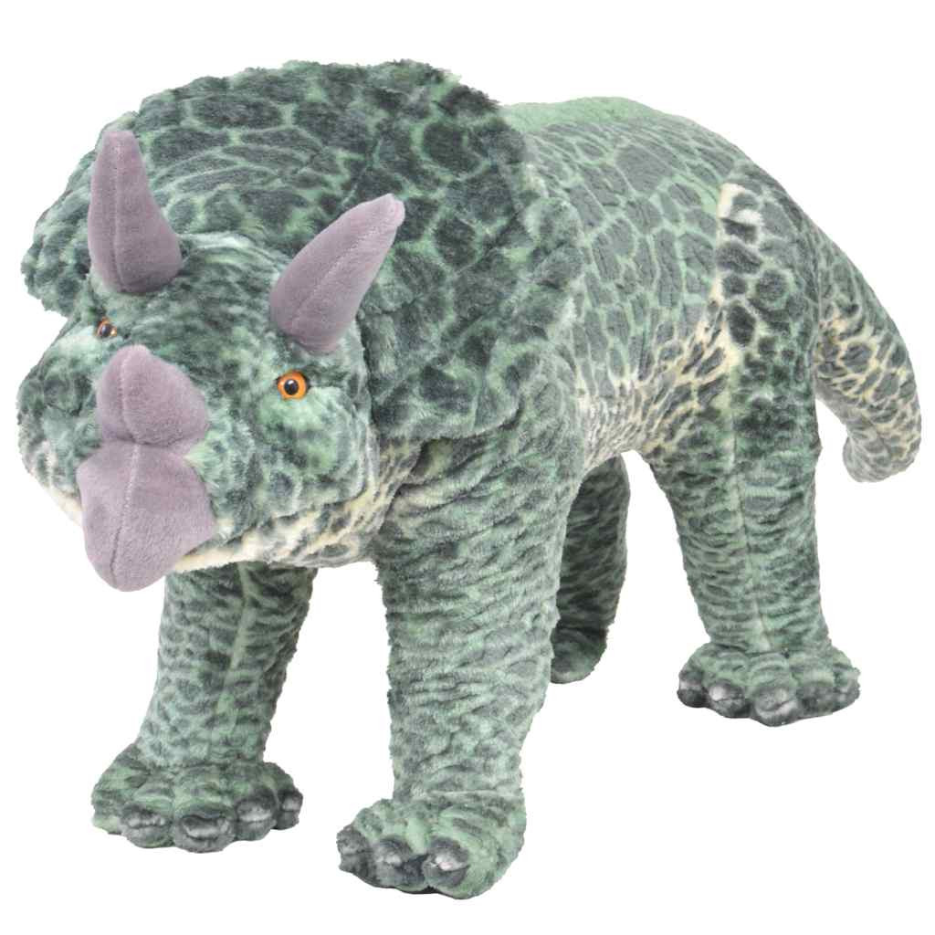 Zöld álló triceratops plüssjáték XXL