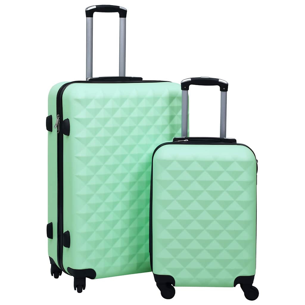 2 db mentazöld ABS keményfalú gurulós bőrönd, 55/76 cm